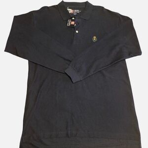 NWT Vintage Navy RALPH LAUREN CHAPS Mens Crown Collar Shirt Size Large